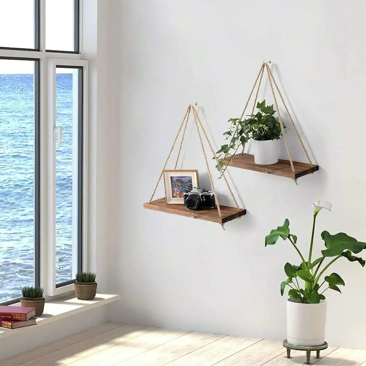 Wooden Swing Hanging Hemp